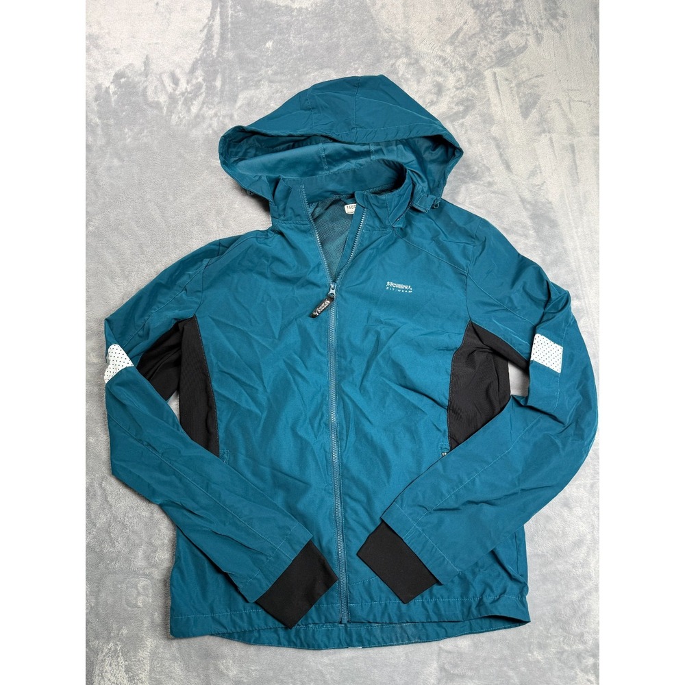 Running Room Fit-Wear Jacket Womens Medium Teal Full Zip Mesh Lined